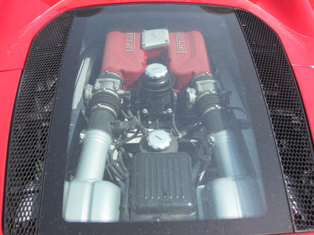 Engine bay of a Ferrari 360