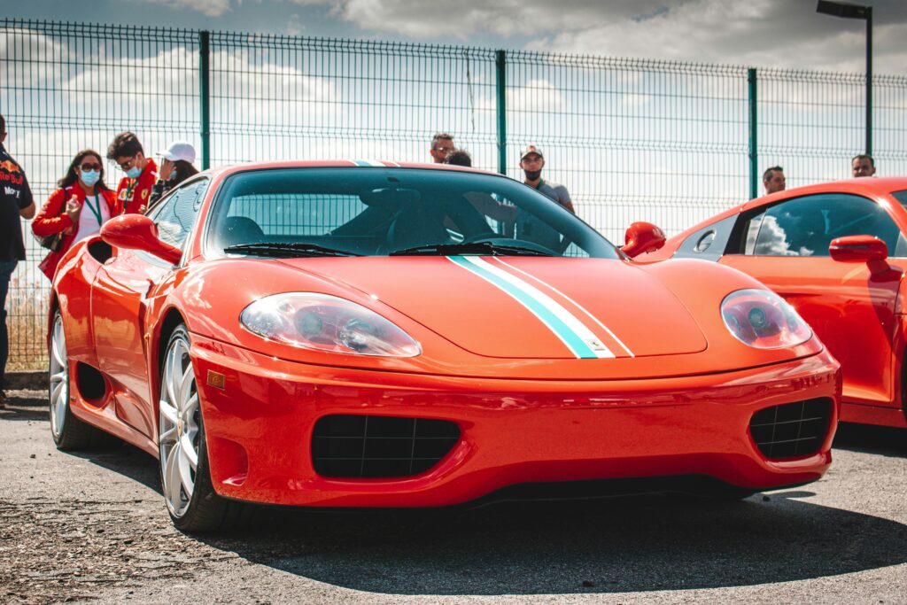 Front end of a red Ferrari 360 Challenge Stradale